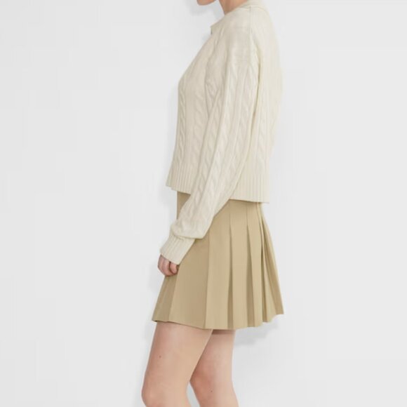 Sunday Best Cream V-Neck Sweater Cable Knit - Picture 3 of 15